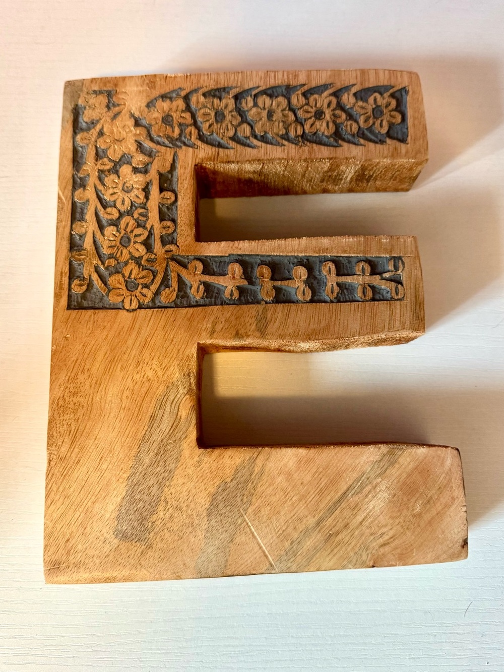 Handcrafted Wooden Letter “”E